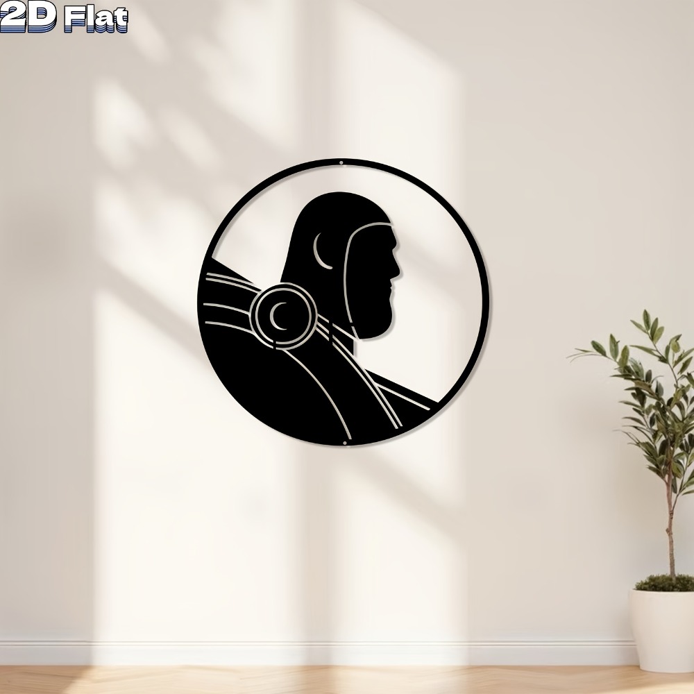 Tech Office Wall Decor - Art mural en aluminium robotique moderne,