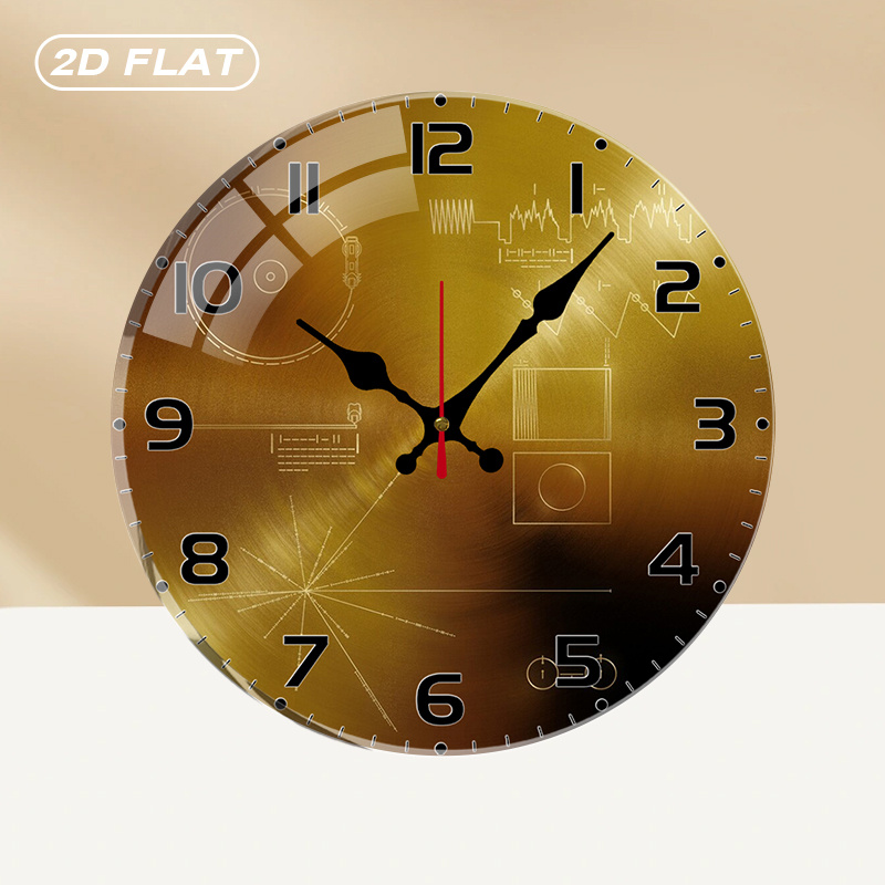 Tech Office Wall Decor - Horloge murale ronde silencieuse en acrylique