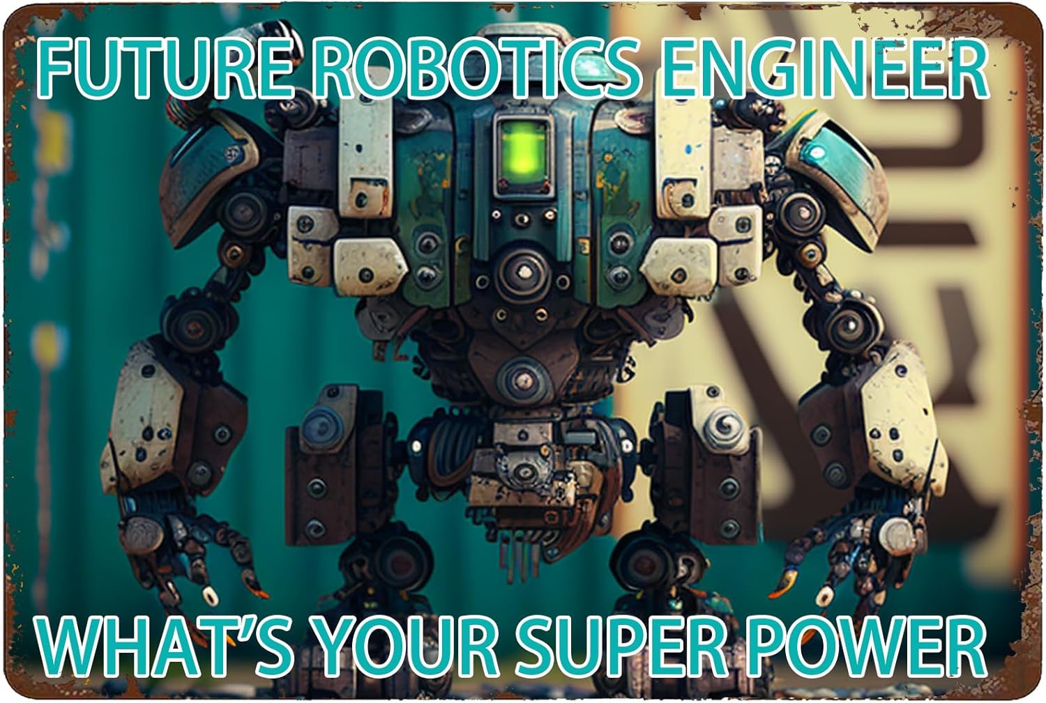 Tech Office Wall Decor - Panneau métallique pour ingénieur en robotique