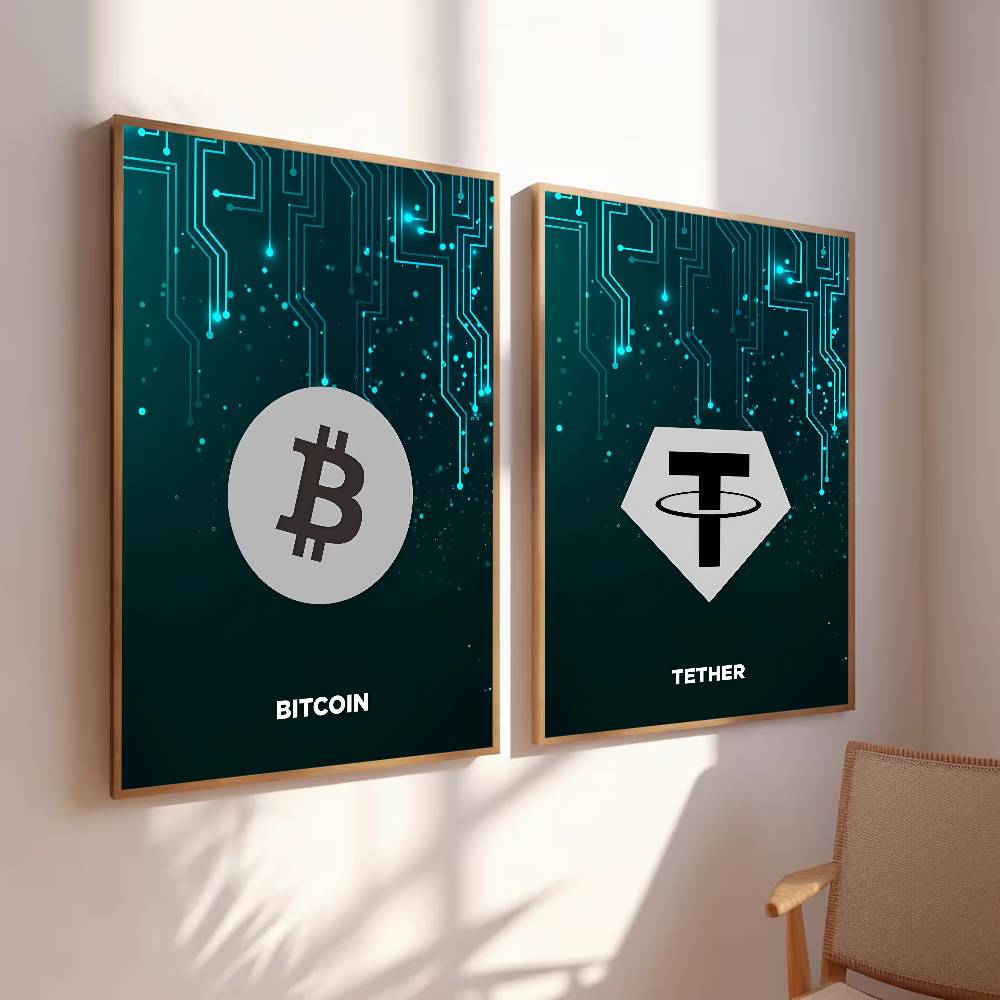 Affiche de symboles crypto de  - Tech Office Wall Decor avis et prix
