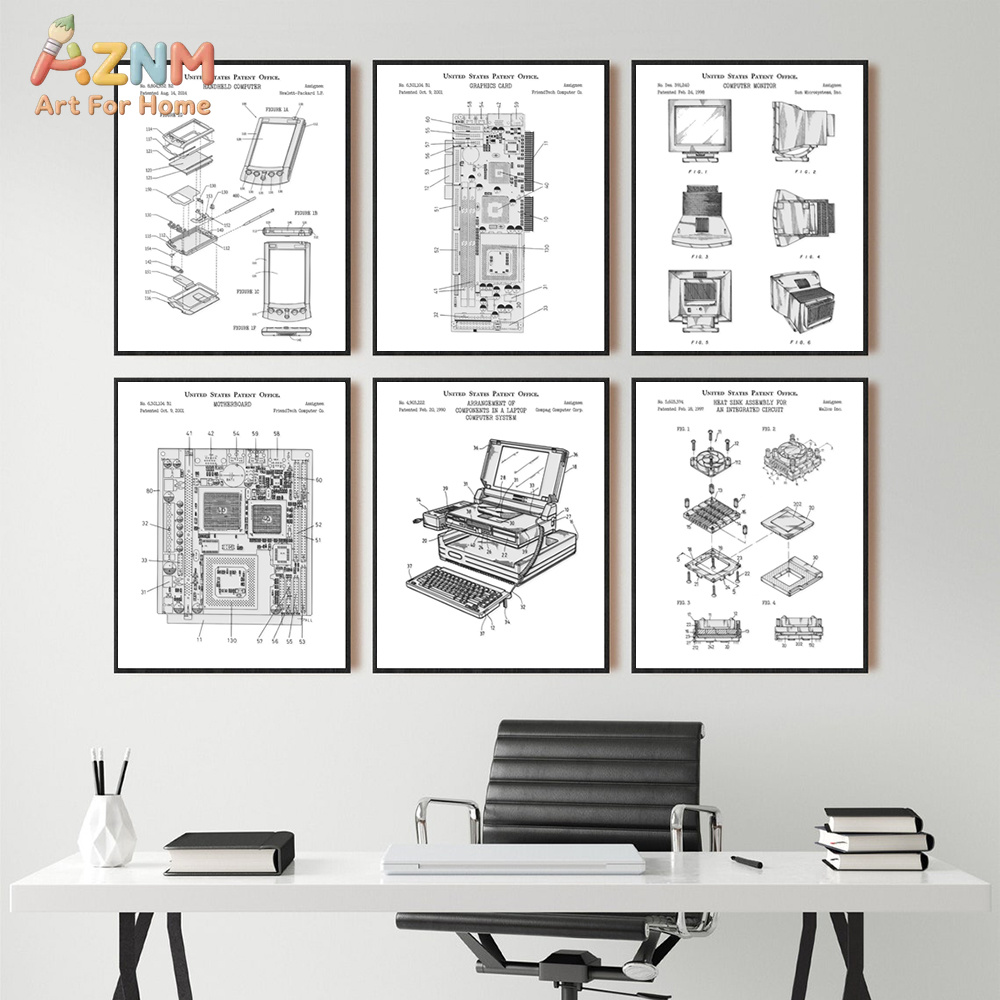 AZNM Tableau sur toile imprimé - Tech Office Wall Decor avis et prix
