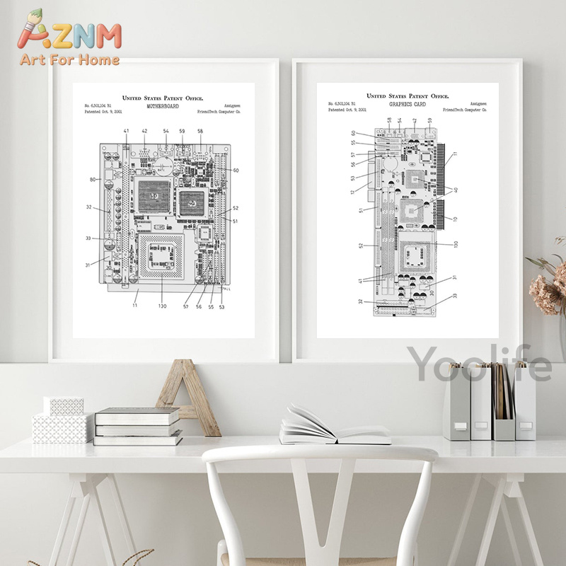 AZNM Tableau sur toile imprimé - Tech Office Wall Decor avis et prix