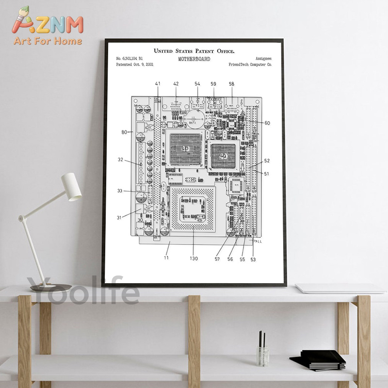 AZNM Tableau sur toile imprimé - Tech Office Wall Decor avis et prix