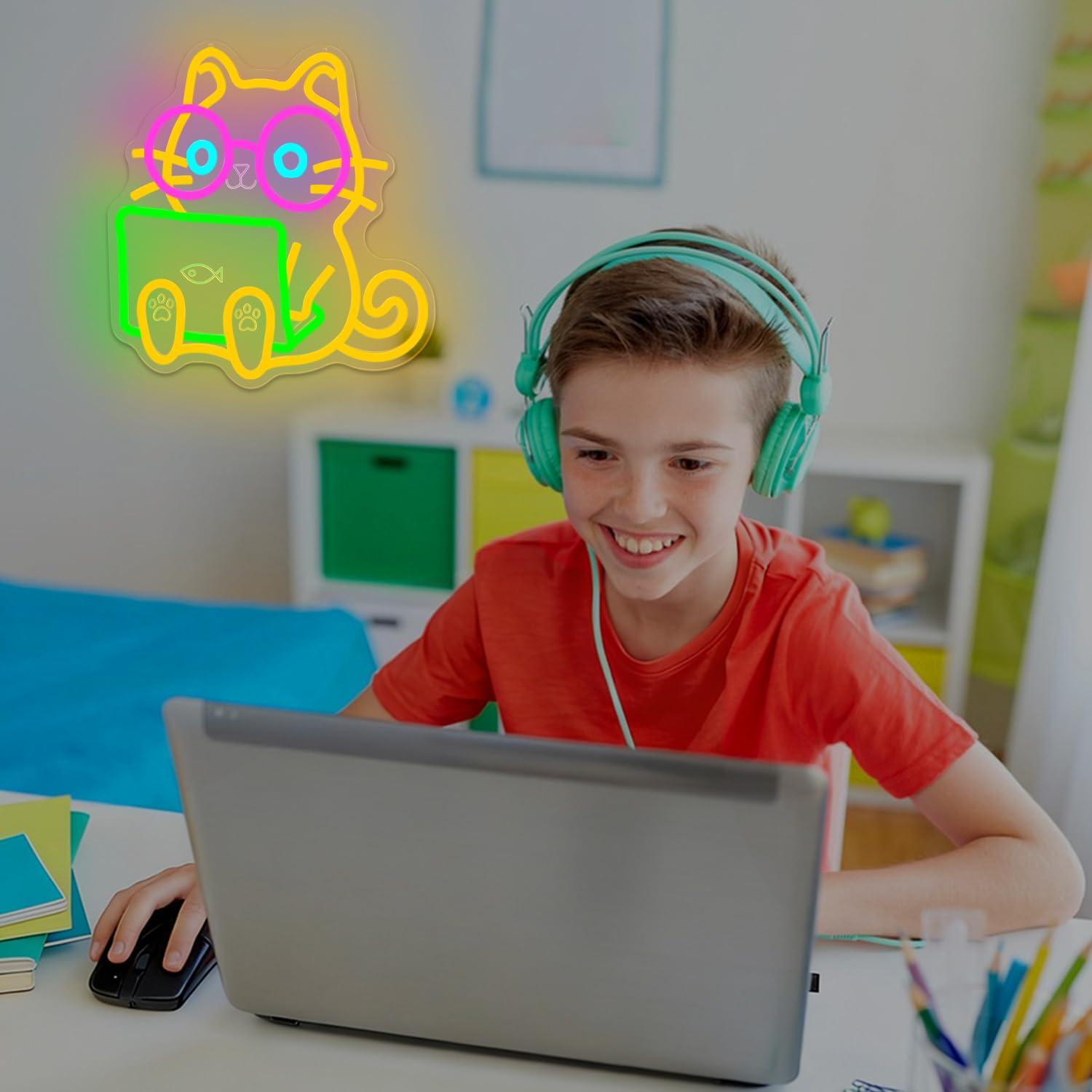 Enseigne néon LED USB à intens - Tech Office Wall Decor avis et prix